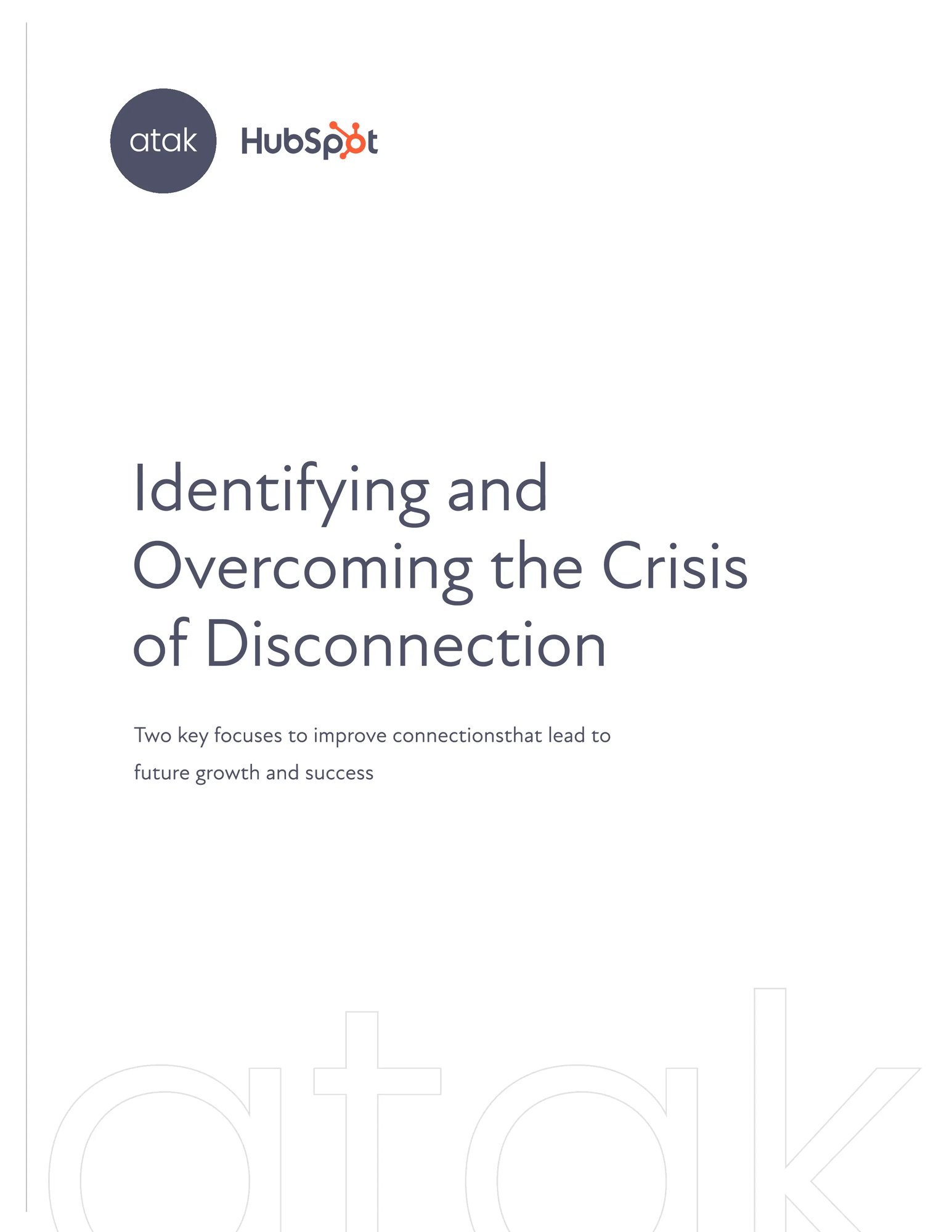 Identifying and Overcoming the Crisis of Disconnection